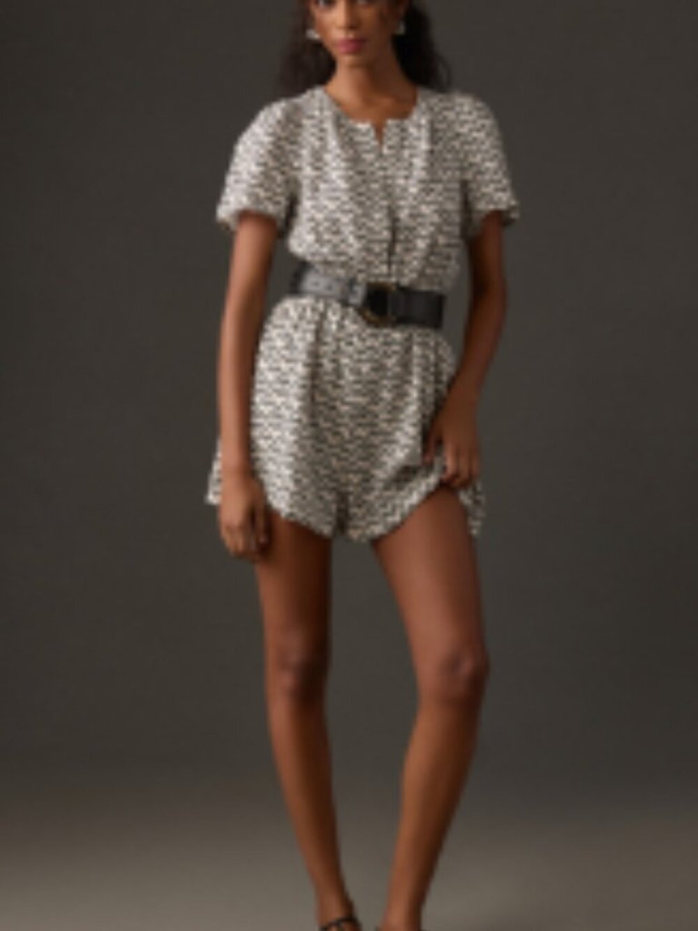 Anthropologie Somerset Linen Romper, Black/White Pattern, Size 1X, Nw/oT - Picture 4 of 4